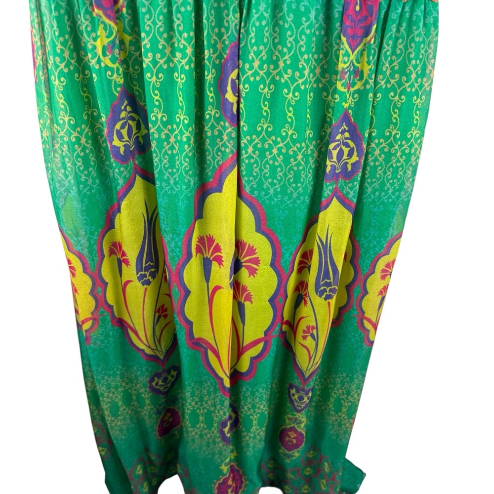 HEMANT & NANDITA Green and Yellow Printed Maxi Dress - Picture 9 of 13